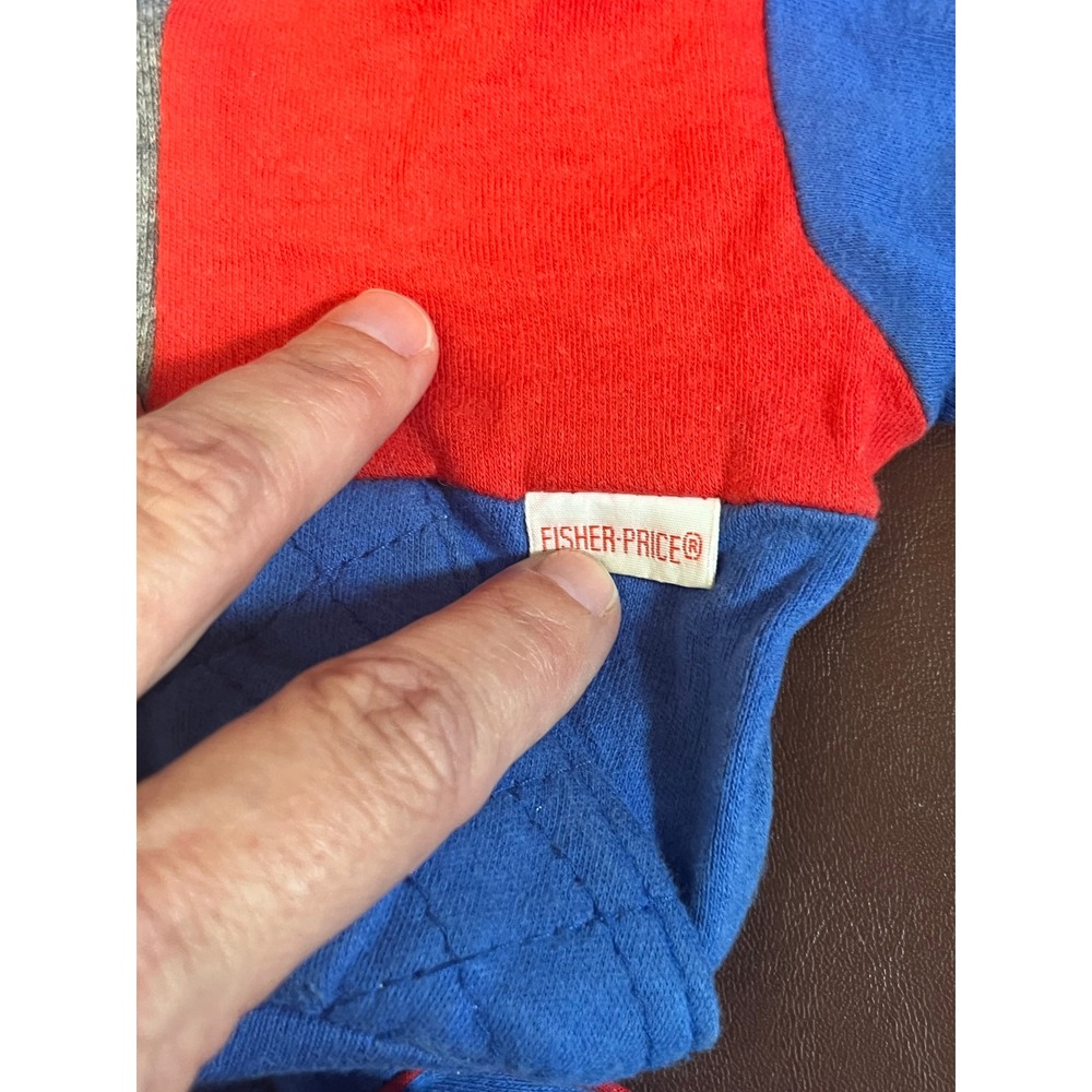 Fisher-Price Vintage Kids Color Block Tracksuit Set Blue Red Gray 80s Style